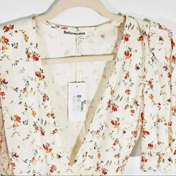 NWT Reformation Carmelo Dress Gabrielle Floral Mini Linen - Picture 3 of 9